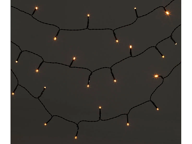 Lunartec Lichtkette:2er-Set LED-Lichterketten Mit 100 LEDs, Timer, Batterie, Warmweiß, 10m – Bild 5