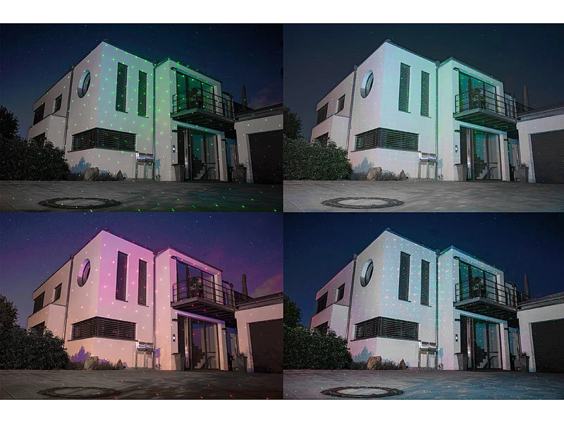 Lunartec Laser Projektor Aussen:Laser-Projektor, Bewegter Sterne Lichteffekt, IP44 (Versandrückläufer) – Bild 6