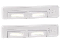 Lunartec Küchenleuchte:2er-Set Schrank-Unterbau-Leuchten COB, 2 Watt, 80 Lumen