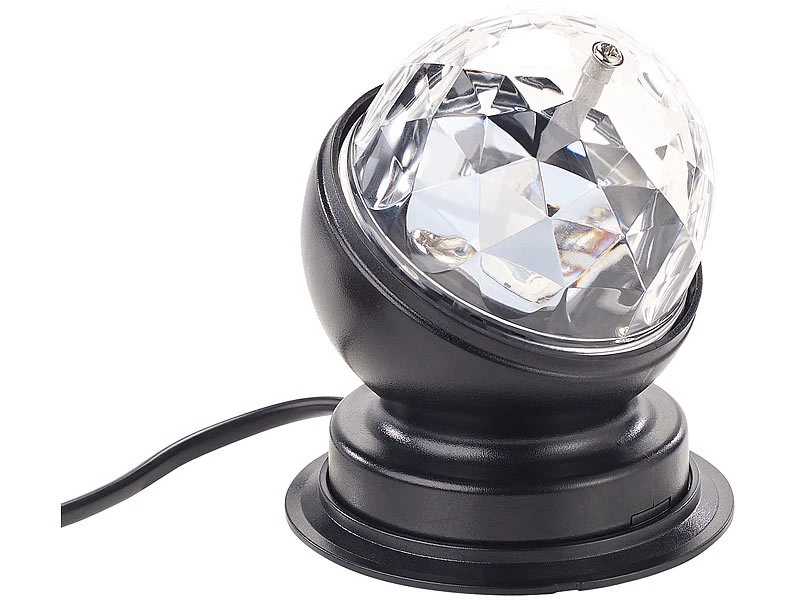 Lunartec Discolicht:2er-Set Rotierende 360°-Disco-Leuchten Mit RGB-LED-Farbeffekten, 3 W – Bild 5