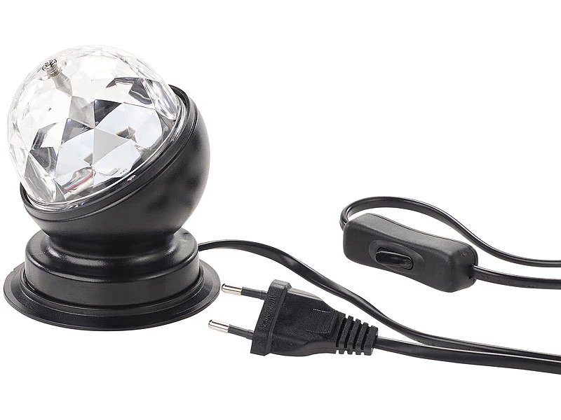 Lunartec Discolicht:2er-Set Rotierende 360°-Disco-Leuchten Mit RGB-LED-Farbeffekten, 3 W – Bild 6