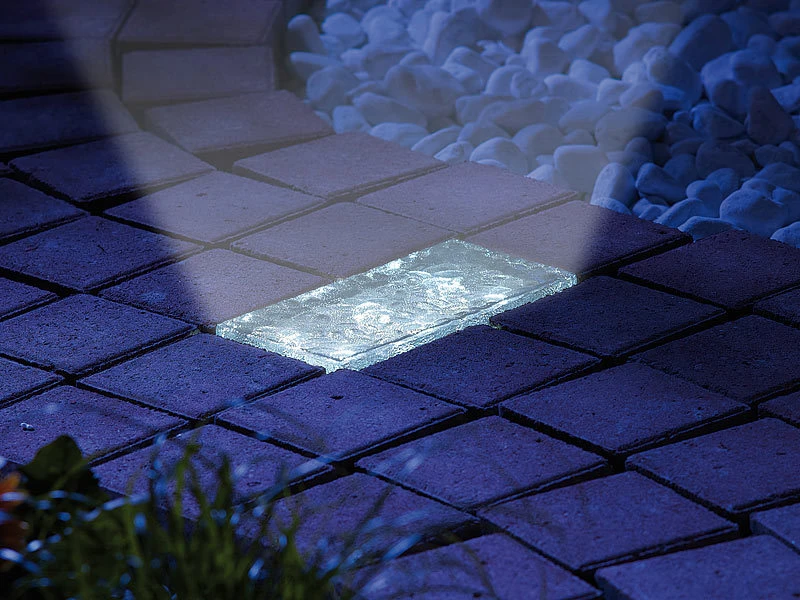 Lunartec Solarsteine:Solar-Glasbaustein Mit LED & Lichtsensor, 19,5 X 9,8 X 6 Cm – Bild 4