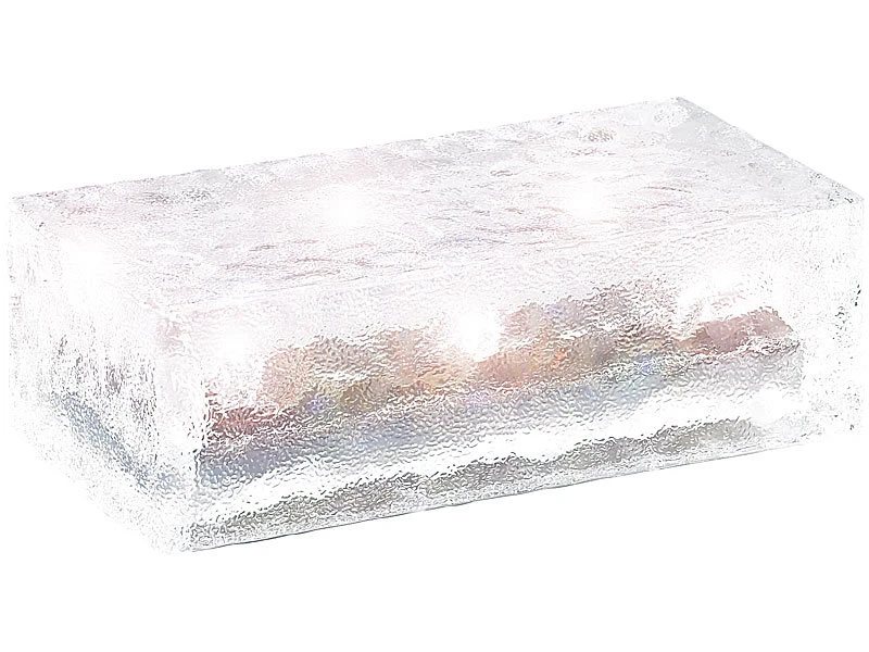 Lunartec Solarsteine:Solar-Glasbaustein Mit LED & Lichtsensor, 19,5 X 9,8 X 6 Cm – Bild 5