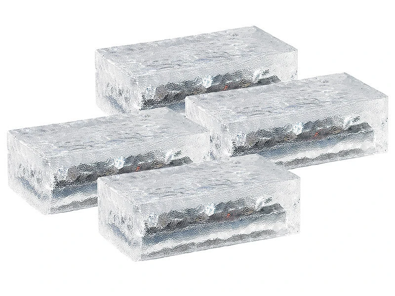 Lunartec Solar Pflasterstein:4er-Set Solar-Glasbausteine Mit LED & Lichtsensor, 19,5 X 9,8 X 6 Cm – Bild 7