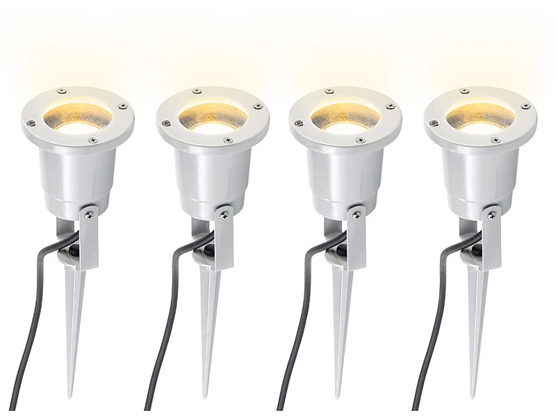 Luminea Pflanzenbeleuchtung:4er-Set Indoor-Pflanzenstrahler, Einflammig, GU10, Grau, 1,5 M Kabel X – Bild 2