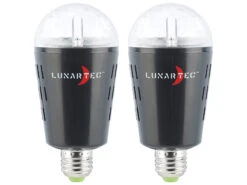 Lunartec Party- & Disco-Lampen:2er-Set Disco-LED-Lampen Mit Sternenfunkel-Effekt & Soundsensor, E27