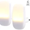 Lunartec Nachtleuchte:2 Kompakte LED-Steckdosen-Nachtlichter, Dämmerungssensor, 1 Lm, 0,25 W