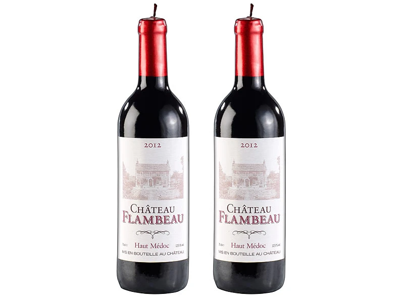 Britesta Weinflasche Kerze:2er Pack Dekorative Wachskerze In Authentischer Weinflaschenform 29 Cm