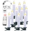 Lunartec Weihnachtsbaumkerzen LED:FUNK-Weihnachtsbaum-LED-Kerzen Mit Fernbedienung, 10er-Set, Weiß