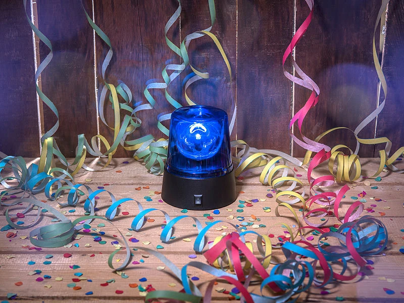 Lunartec Rundumleuchte:3er-Set LED-Partyleuchten Im Blaulichtdesign, Mit 360°-Beleuchtung – Bild 4