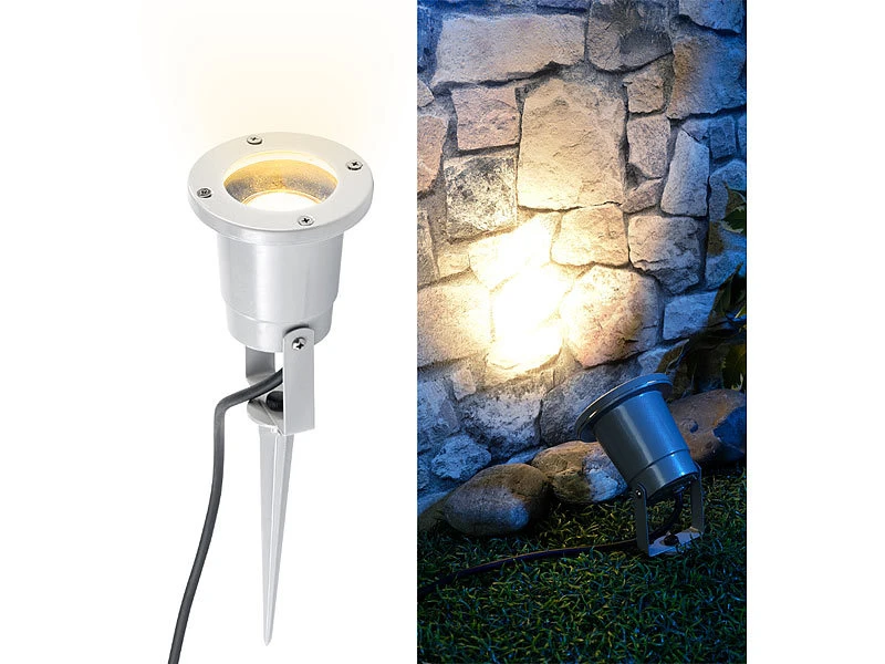 Luminea Pflanzenbeleuchtung:4er-Set Indoor-Pflanzenstrahler, Einflammig, GU10, Grau, 1,5 M Kabel X – Bild 6