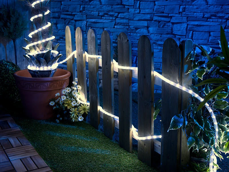 Lunartec LED Lichtschlauch Außen:LED-Lichtschlauch Innen- & Außenbereich, 720 LEDs,20 M, Warmweiß, IP44 – Bild 5