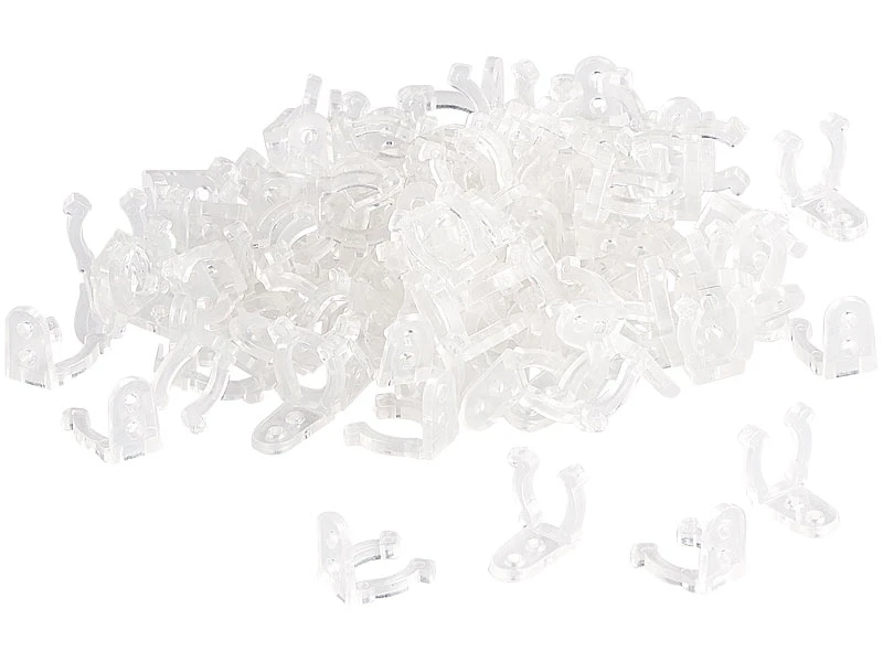 Lunartec LED Lichtschlauch IP65:Halterungsclips Für LED-Lichtschlauch 100er Set – Bild 2