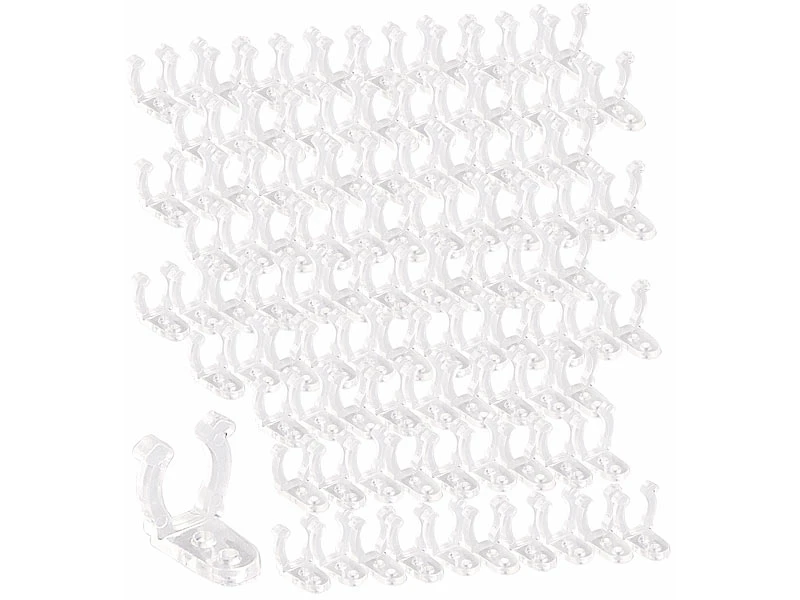 Lunartec LED Lichtschlauch IP65:Halterungsclips Für LED-Lichtschlauch 100er Set