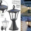 Royal Gardineer Gartenlampen:Solar-LED-Stand- & Wandlaterne, PIR-Sensor, Dämmerungssensor, 300 Lm