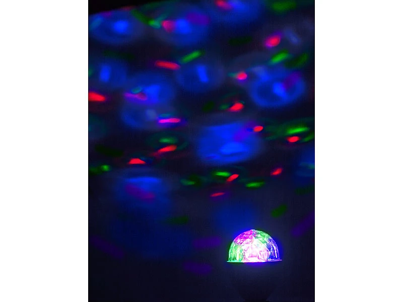 Lunartec Diskolampe:2er-Set Rotierende Disco-Leuchten Mit RGB-Farbeffekten, 3 W, E27 – Bild 4