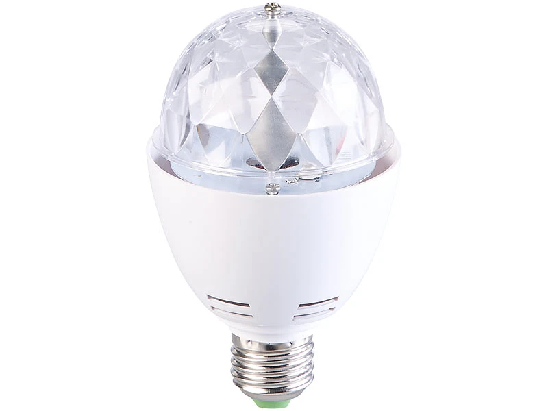 Lunartec Diskolampe:2er-Set Rotierende Disco-Leuchten Mit RGB-Farbeffekten, 3 W, E27 – Bild 3