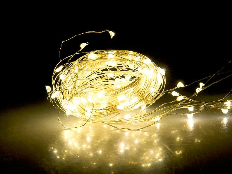 Lunartec LED Vorhang:LED-Lichtervorhang, 300 LED, Fernbedienung, 3x3m, WarmweiĆ, Timer, USB ā Bild 7