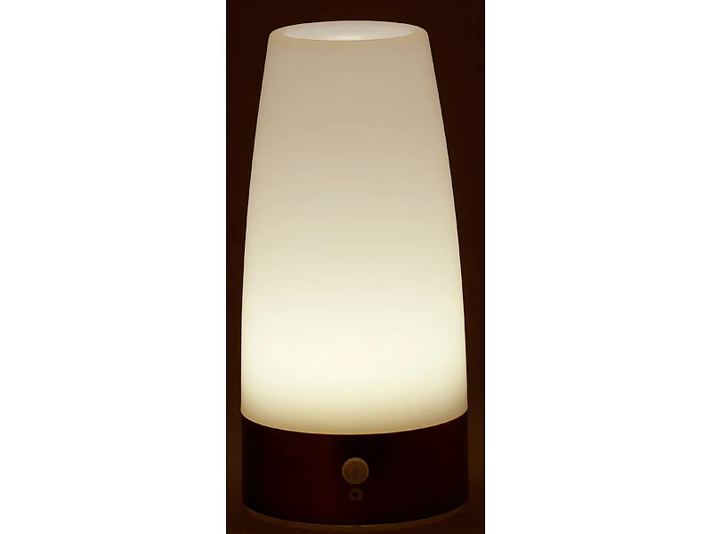 Lunartec Nachtlicht:2 LED-Tischlampen Mit PIR-Bewegungs-Sensor, Batteriebetrieb, Warmweiß – Bild 3