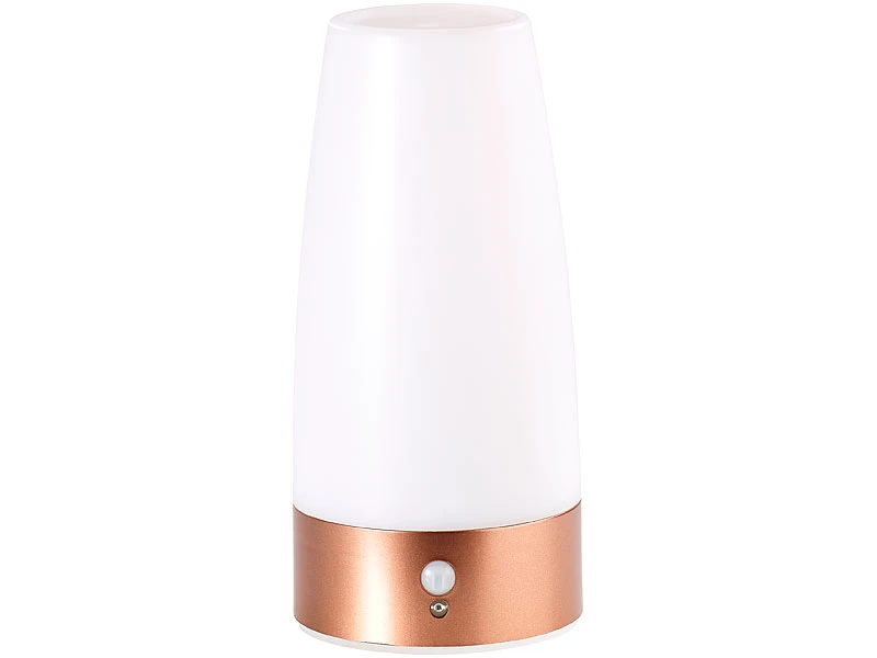 Lunartec Nachtlicht:2 LED-Tischlampen Mit PIR-Bewegungs-Sensor, Batteriebetrieb, Warmweiß – Bild 4