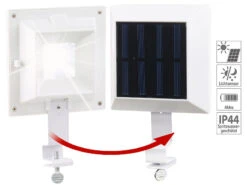 Lunartec Solarleuchte Dachrinne:Solar-LED-Dachrinnenleuchte, 6 SMD-LEDs, 20 Lumen, IP44, Licht-Sensor
