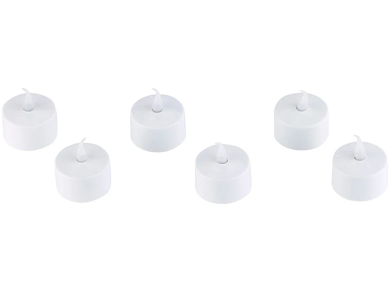 Lunartec Teelichter Zum Aufladen:2er-Set, Je 6 LED-Akku-Teelichter, Flackernde Flamme, Teelichthalter – Bild 8