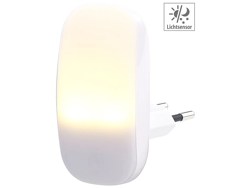 Lunartec Nachtleuchte:2 Kompakte LED-Steckdosen-Nachtlichter, Dämmerungssensor, 1 Lm, 0,25 W – Bild 9