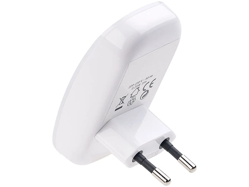 Lunartec Nachtleuchte:2 Kompakte LED-Steckdosen-Nachtlichter, Dämmerungssensor, 1 Lm, 0,25 W – Bild 7