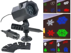 Lunartec Weihnachtsprojektor:RGBW-LED-Projektor Mit 5 Motiven Für Innen & Außen, 4,6 Watt, IP44