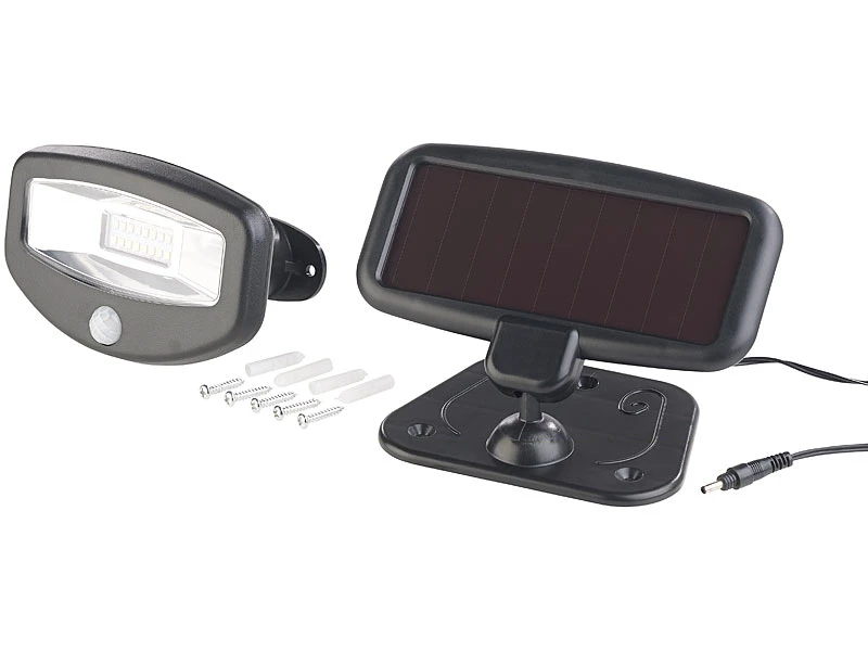 Lunartec Solar Außenstrahler:Solar-LED-Strahler, PIR-Bewegungssensor, 16 LEDs, 100 Lm, 1,2 W, IP44 – Bild 9