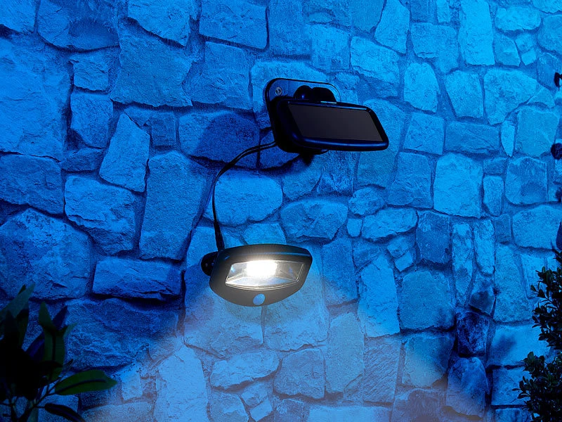 Lunartec Solar Außenstrahler:Solar-LED-Strahler, PIR-Bewegungssensor, 16 LEDs, 100 Lm, 1,2 W, IP44 – Bild 11