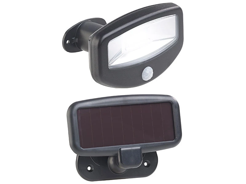 Lunartec Solar Außenstrahler:Solar-LED-Strahler, PIR-Bewegungssensor, 16 LEDs, 100 Lm, 1,2 W, IP44