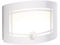 Lunartec Wandleuchte Mit Batterie:2-stufige Akku-LED-Wandleuchte, Bewegungs- & Lichtsensor, 40 Lm