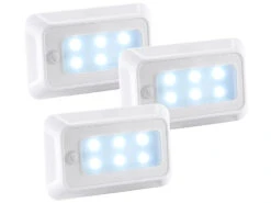 Luminea Bewegungslicht:LED-Nachtlicht Mit Bewegungs- & Dämmerungs-Sensor, Batterie, 3er-Set