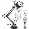 Luminea Bürolampe:Retro-Schreibtischlampe Mit LED-Filament-Lampe, 470 Lm, 4 W, Warmweiß