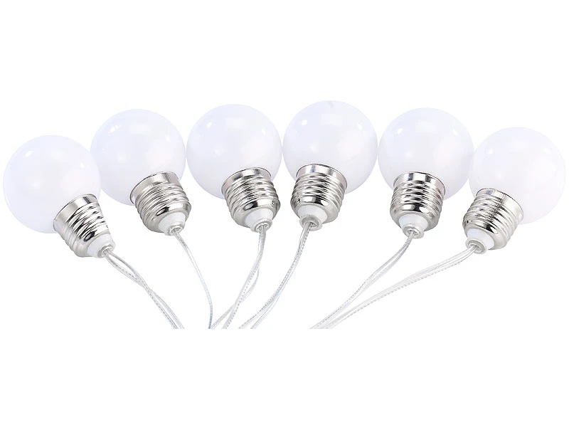Lunartec Solarkette Balkon:Solar Lichterkette, 5 M, Multicolor, 12 LEDs Glühbirnenform – Bild 5