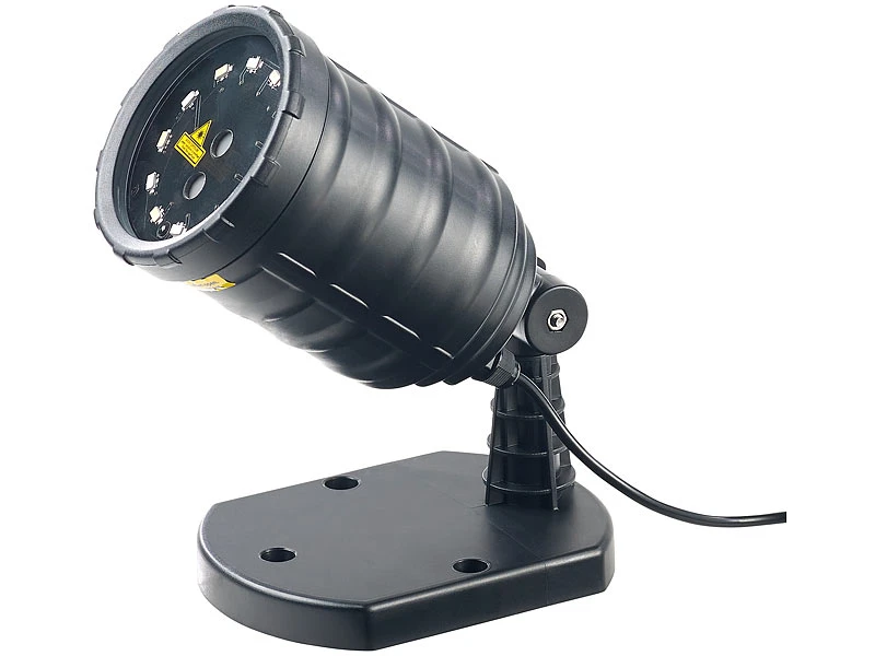 Lunartec Sternenprojektor:Laser-Projektor Mit 12 LEDs, 8 Licht-Effekte, Timer, Fernbed., IP65 – Bild 4