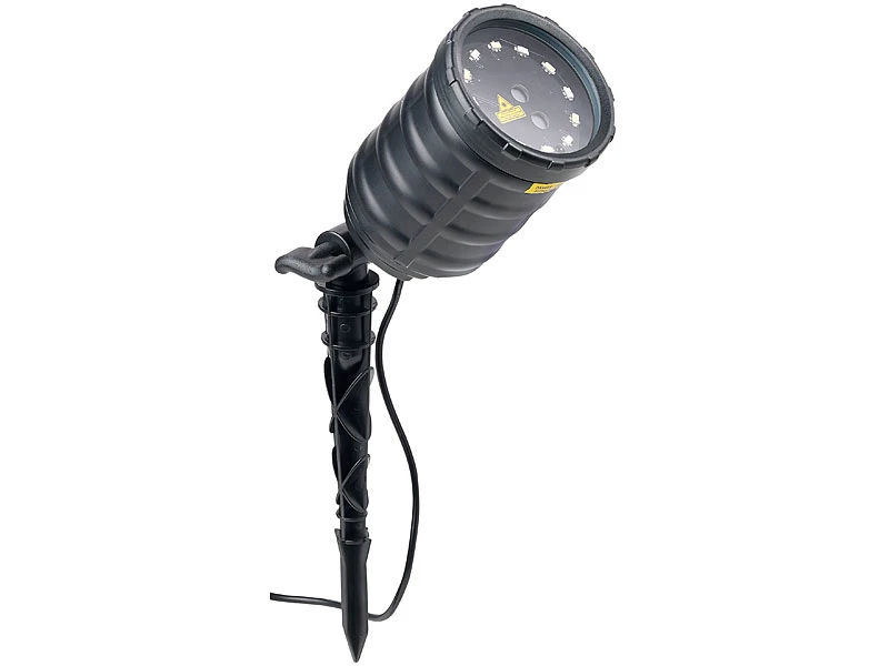 Lunartec Sternenprojektor:Laser-Projektor Mit 12 LEDs, 8 Licht-Effekte, Timer, Fernbed., IP65 – Bild 5