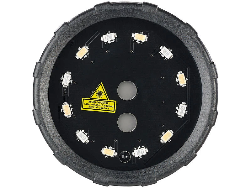 Lunartec Sternenprojektor:Laser-Projektor Mit 12 LEDs, 8 Licht-Effekte, Timer, Fernbed., IP65 – Bild 8