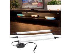 Luminea Unterbauleuchte Küche:3er-Komplett-Set Dimmbare LED-Unterbauleuchte, 720 Lumen, 9 Watt