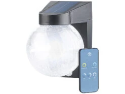 Luminea Tür-Lampen Solar:Solar-LED-Wandleuchte Im Crackle-Glas-Design, PIR-Sensor, 200 Lumen