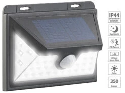 Luminea Solarleuchte Aussen:Solar-LED-Wandleuchte Mit Bewegungs-Sensor & Akku, 350 Lumen, 7,2 Watt