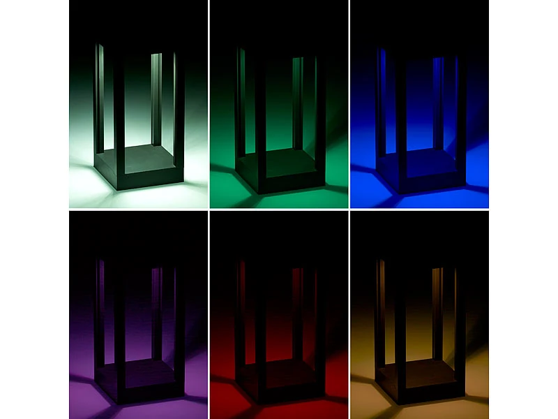 Lunartec Gartenlicht:2er-Set Outdoor-Solar-Laternen, RGB+W-LEDs, Fernbedienung, 80 Lm, 1 W – Bild 8