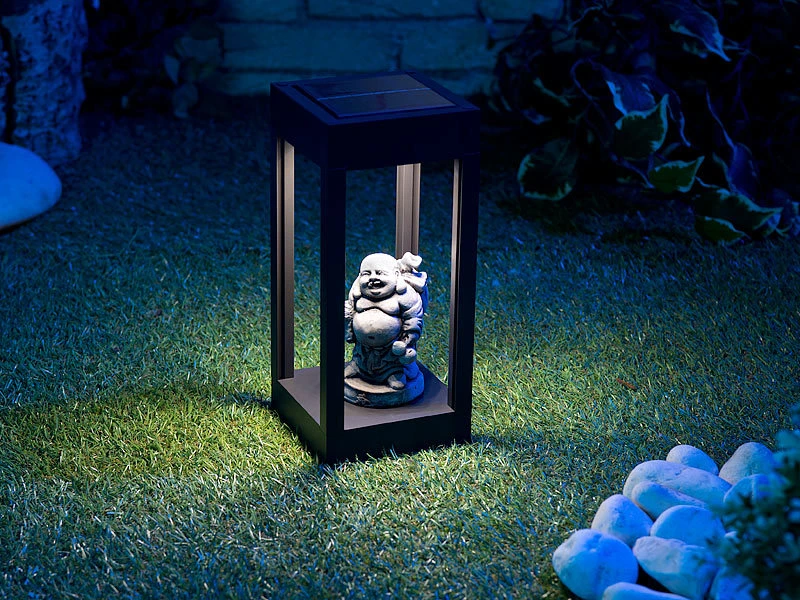 Lunartec Gartenlicht:2er-Set Outdoor-Solar-Laternen, RGB+W-LEDs, Fernbedienung, 80 Lm, 1 W – Bild 16