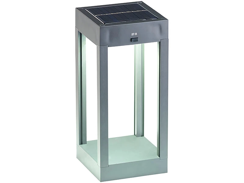 Lunartec Gartenlicht:2er-Set Outdoor-Solar-Laternen, RGB+W-LEDs, Fernbedienung, 80 Lm, 1 W – Bild 7