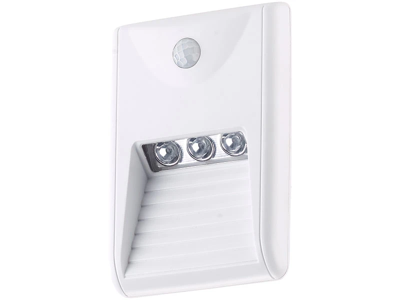 Lunartec LED Treppenbeleuchtung:3er-Set LED-Treppenleuchten & Nachtlichter Mit PIR-Bewegungssensor – Bild 7