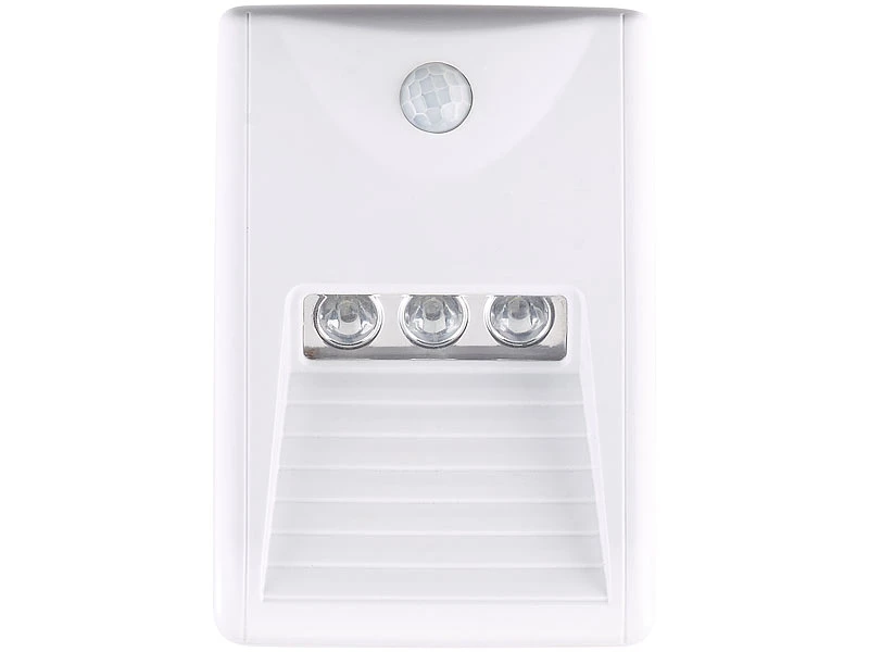 Lunartec LED Treppenbeleuchtung:3er-Set LED-Treppenleuchten & Nachtlichter Mit PIR-Bewegungssensor – Bild 5