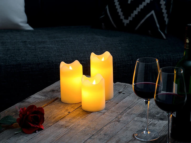 Britesta LED Kerze Timer:12er-Set Dimmbare LED-Echtwachskerzen, Bewegliche Flamme, Fernbedien. – Bild 8