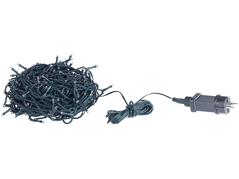 Lunartec LED Lichterkette Outdoor:LED-Lichterkette Mit 320 LEDs Für Innen & Außen, IP44, Warmweiß, 32 M – Bild 3