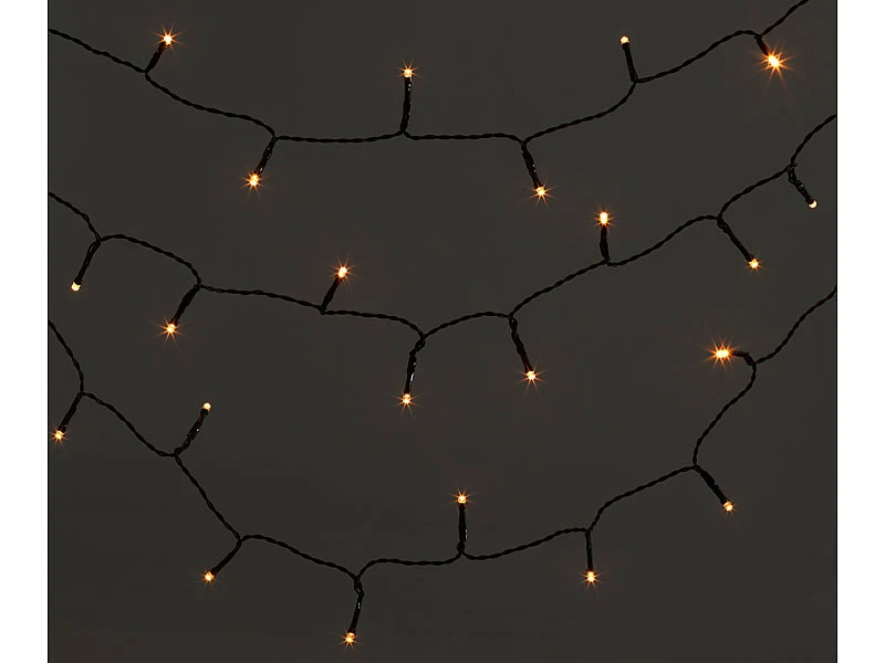 Lunartec LED Lichterkette Outdoor:LED-Lichterkette Mit 320 LEDs Für Innen & Außen, IP44, Warmweiß, 32 M – Bild 4